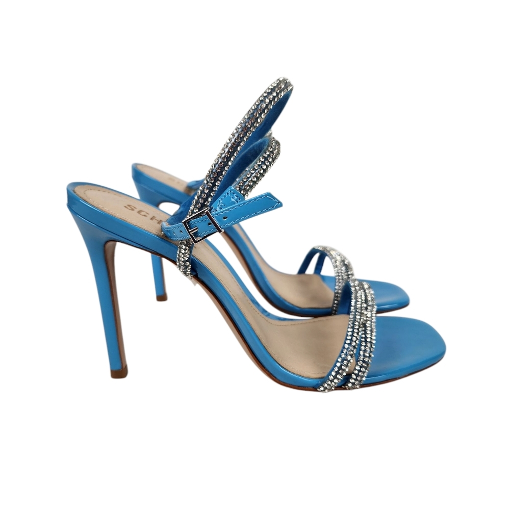 Schutz Altina Glam NWOT Blue Embellished Jeweled Stiletto Heel Prom Women Size 8 - Picture 4 of 14